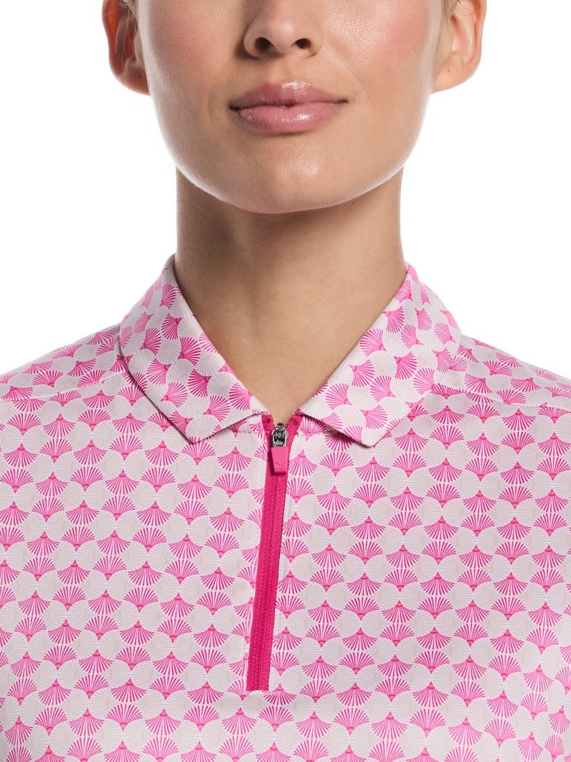 Callaway Deco Geo Print Sleeveless damskie polo, fuchsia purple