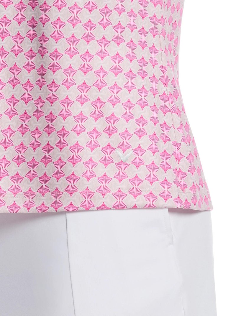 Callaway Deco Geo Print Sleeveless damskie polo, fuchsia purple