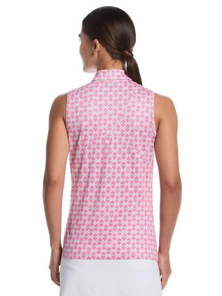 Callaway Deco Geo Print Sleeveless damskie polo, fuchsia purple