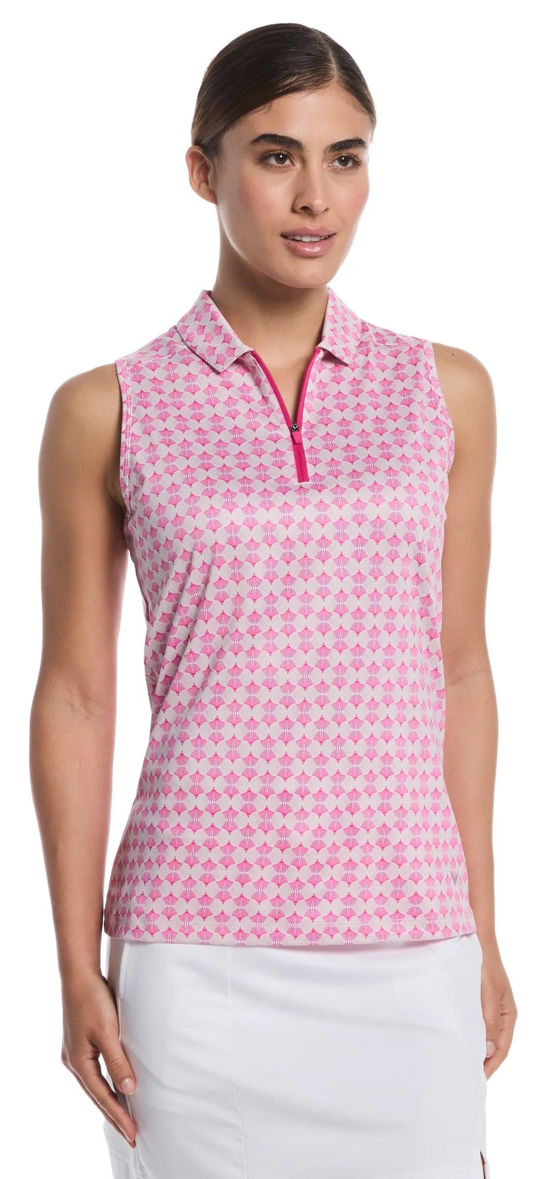 Callaway Deco Geo Print Sleeveless damskie polo, fuchsia purple
