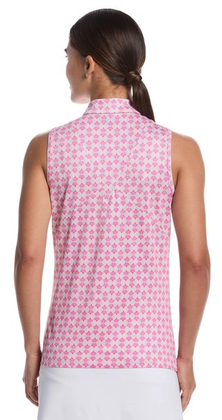 Callaway Deco Geo Print Sleeveless damskie polo, fuchsia purple