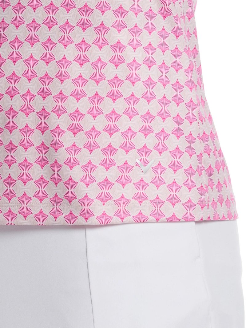 Callaway Deco Geo Print Sleeveless damskie polo, fuchsia purple