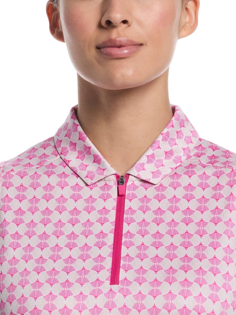 Callaway Deco Geo Print Sleeveless damskie polo, fuchsia purple