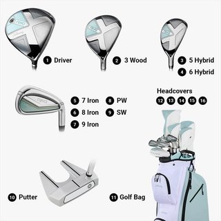 Callaway REVA 11-Piece damski zestaw golfowy, peach/surf