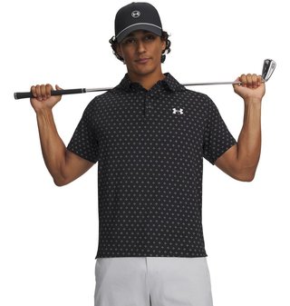 Under Armour Playoff 3.0 Printed męskie polo, czarno/białe