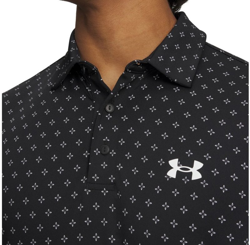 Under Armour Playoff 3.0 Printed męskie polo, czarno/białe