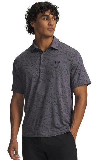 Under Armour Playoff 3.0 Printed męskie polo, castlerock/black