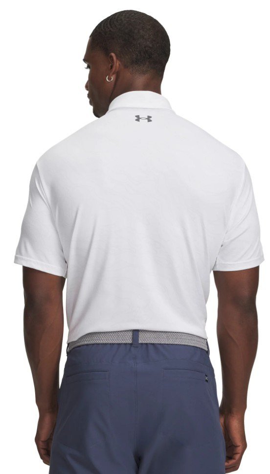Under Armour Playoff 3.0 Printed męskie polo, white/distant grey