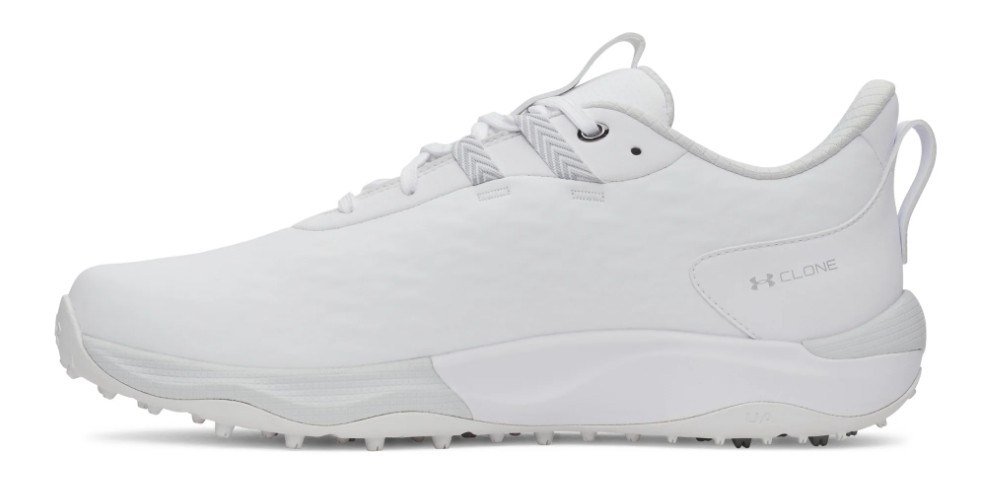 Under Armour Drive Pro Clone Spikeless męskie buty golfowe, white/mettalic gunmetal