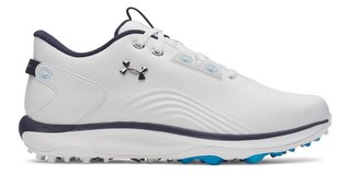 Under Armour Drive Fade 2 Spikeless męskie buty golfowe, white/metallic silver