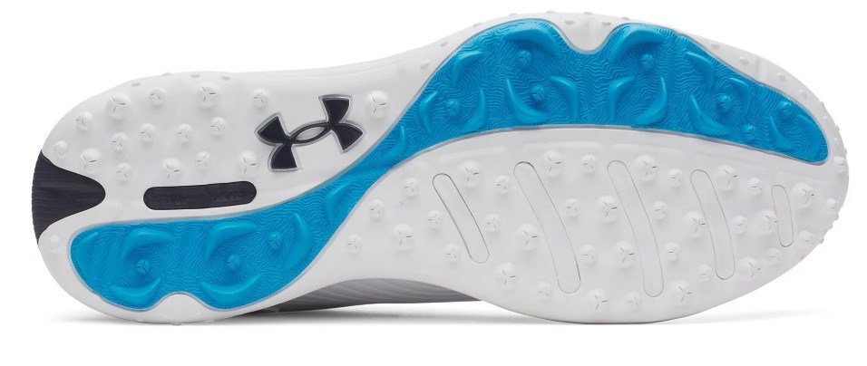 Under Armour Drive Fade 2 Spikeless męskie buty golfowe, white/metallic silver