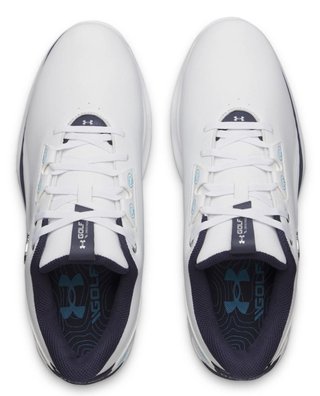 Under Armour Drive Fade 2 Spikeless męskie buty golfowe, white/metallic silver