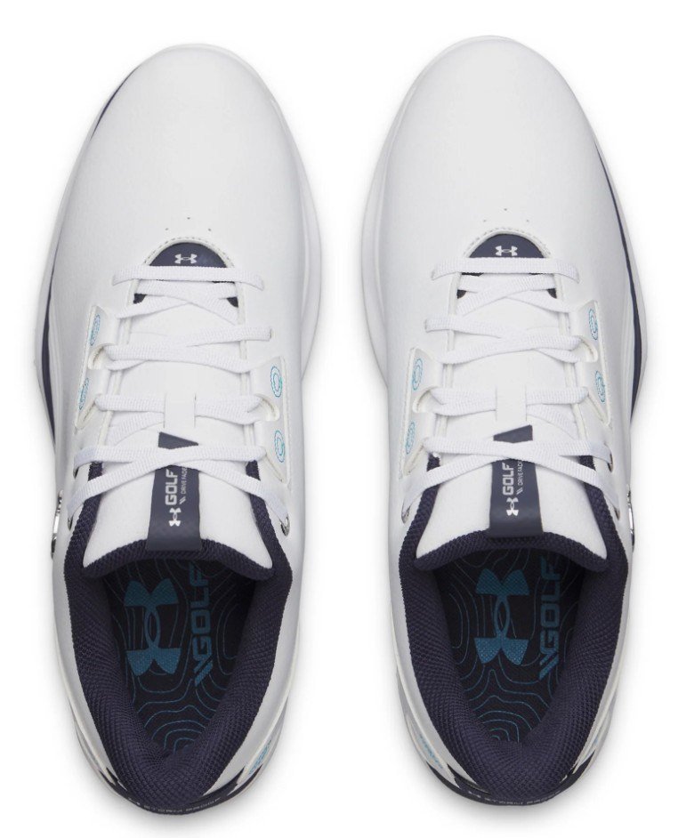 Under Armour Drive Fade 2 Spikeless męskie buty golfowe, white/metallic silver