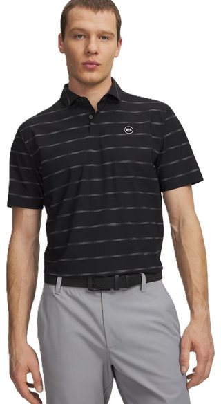Under Armour Drive Chill Printed męskie polo, black/castlerock/halo gray