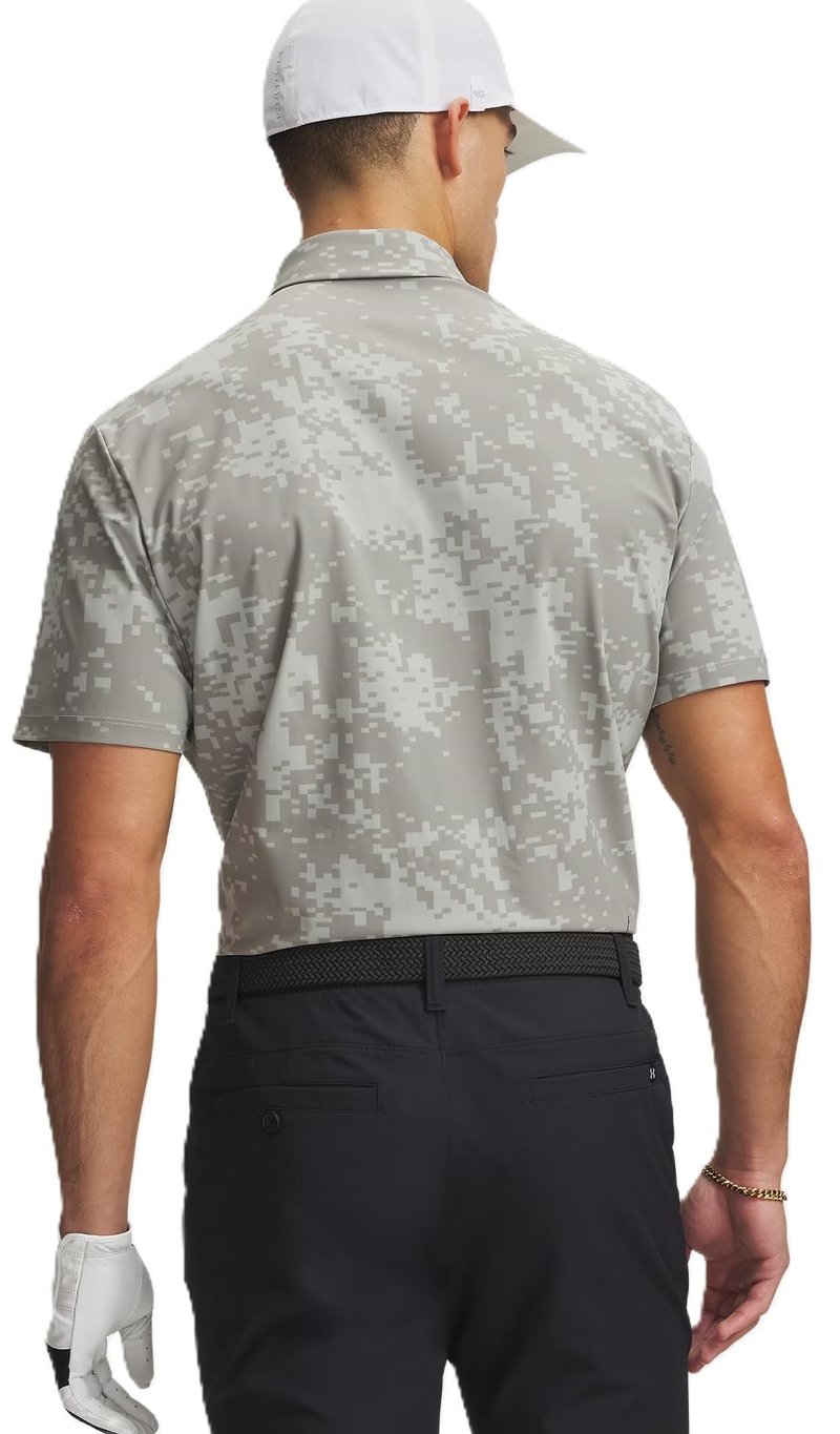 Under Armour Drive Chill Printed męskie polo, titanium/clay green/black
