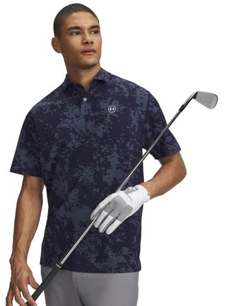 Under Armour Drive Chill Printed męskie polo, midnight navy/halo grey