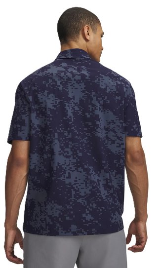 Under Armour Drive Chill Printed męskie polo, midnight navy/halo grey