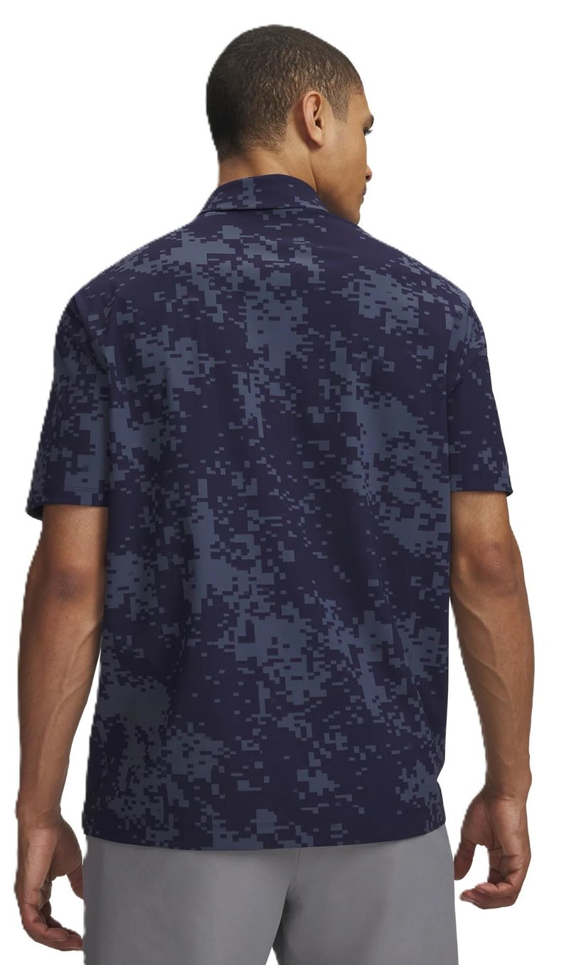 Under Armour Drive Chill Printed męskie polo, midnight navy/halo grey