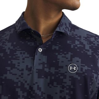 Under Armour Drive Chill Printed męskie polo, midnight navy/halo grey