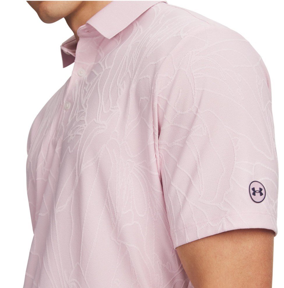 Under Armour Dry Jacquard męskie polo, prime pink/pink dusk