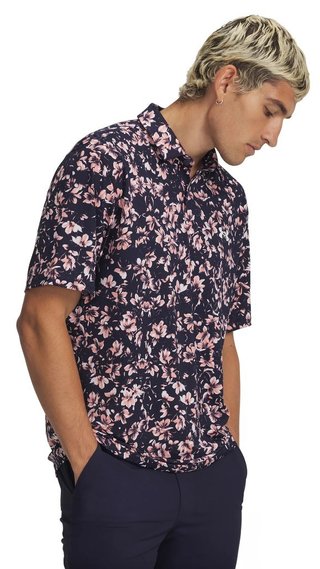 Under Armour Matchplay Printed męska koszulka polo, midnight navy/posh pink
