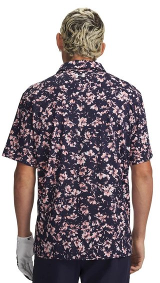 Under Armour Matchplay Printed męska koszulka polo, midnight navy/posh pink
