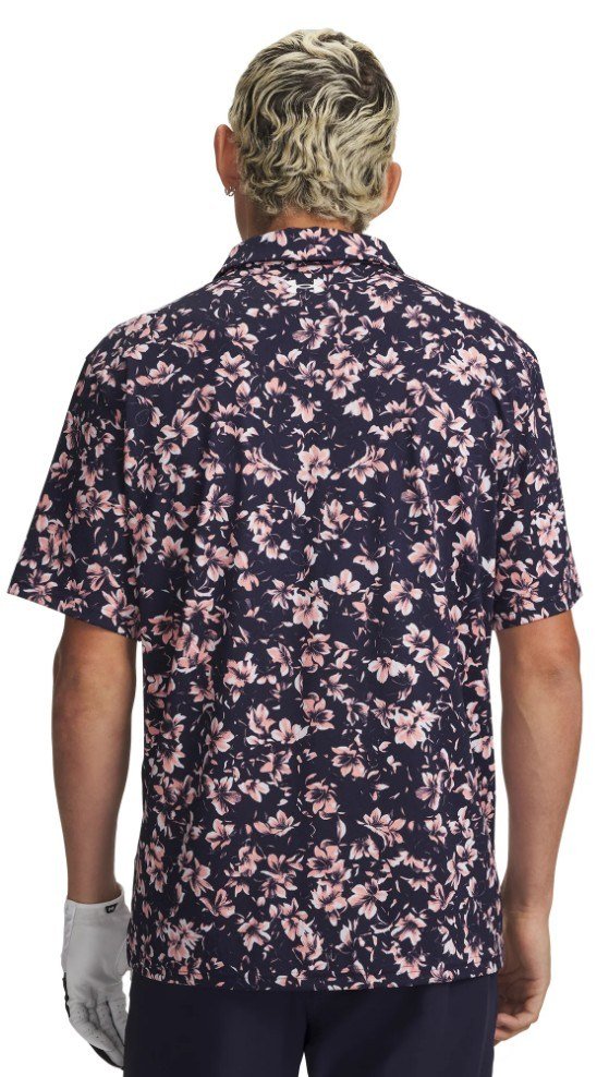 Under Armour Matchplay Printed męska koszulka polo, midnight navy/posh pink