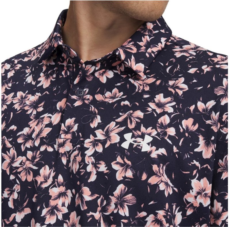 Under Armour Matchplay Printed męska koszulka polo, midnight navy/posh pink