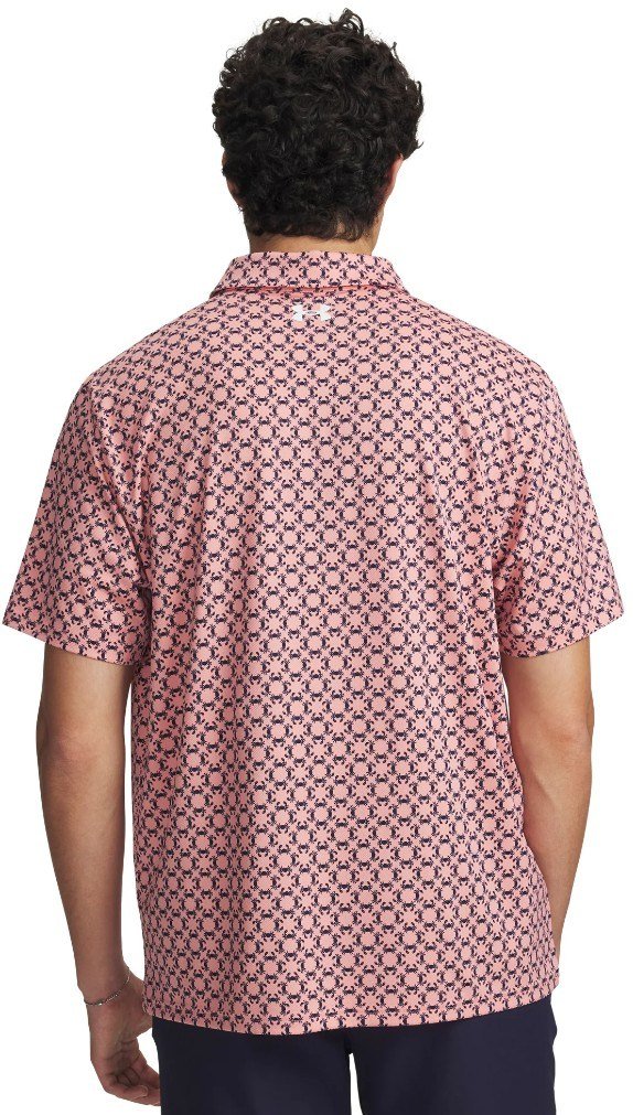 Under Armour Matchplay Printed męska koszulka polo, posh pink/midnight navy