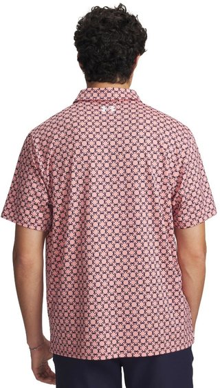 Under Armour Matchplay Printed męska koszulka polo, posh pink/midnight navy