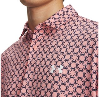 Under Armour Matchplay Printed męska koszulka polo, posh pink/midnight navy