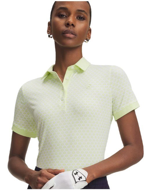 Under Armour Drive Printed damskie polo, fade green/white