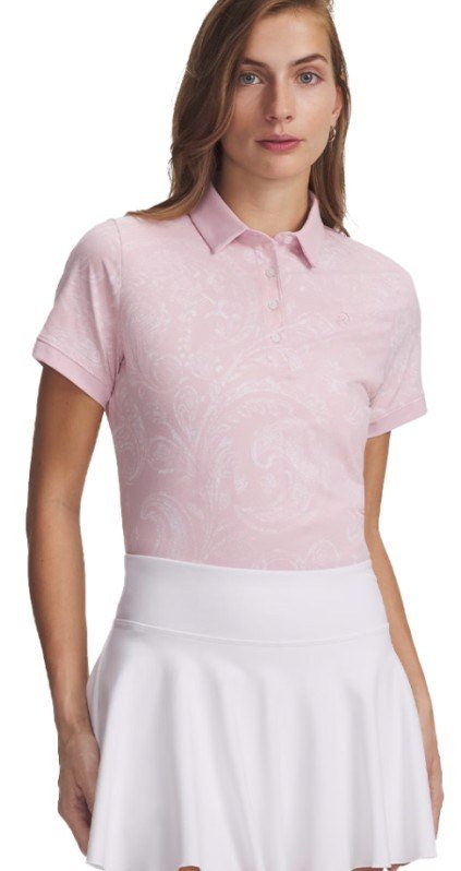 Under Armour Drive Printed damskie polo, prime pink/white