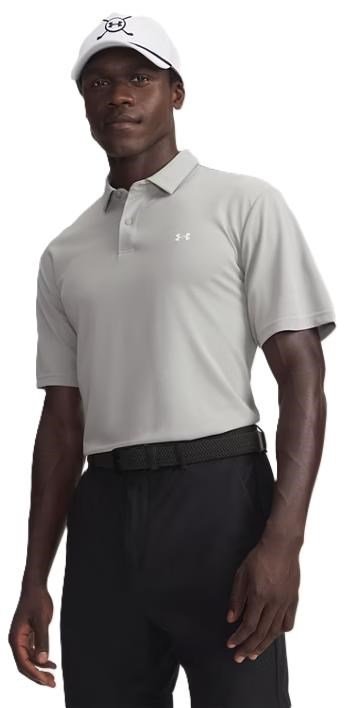 Under Armour Tee To Green Pique męskie polo, titanium/white