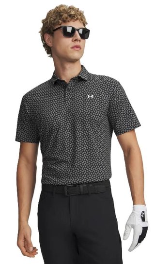 Under Armour T2G Printed męskie polo, czarne