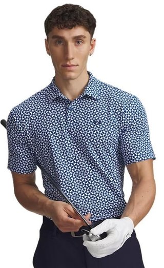 Under Armour T2G Printed męskie polo, niebiesko/białe
