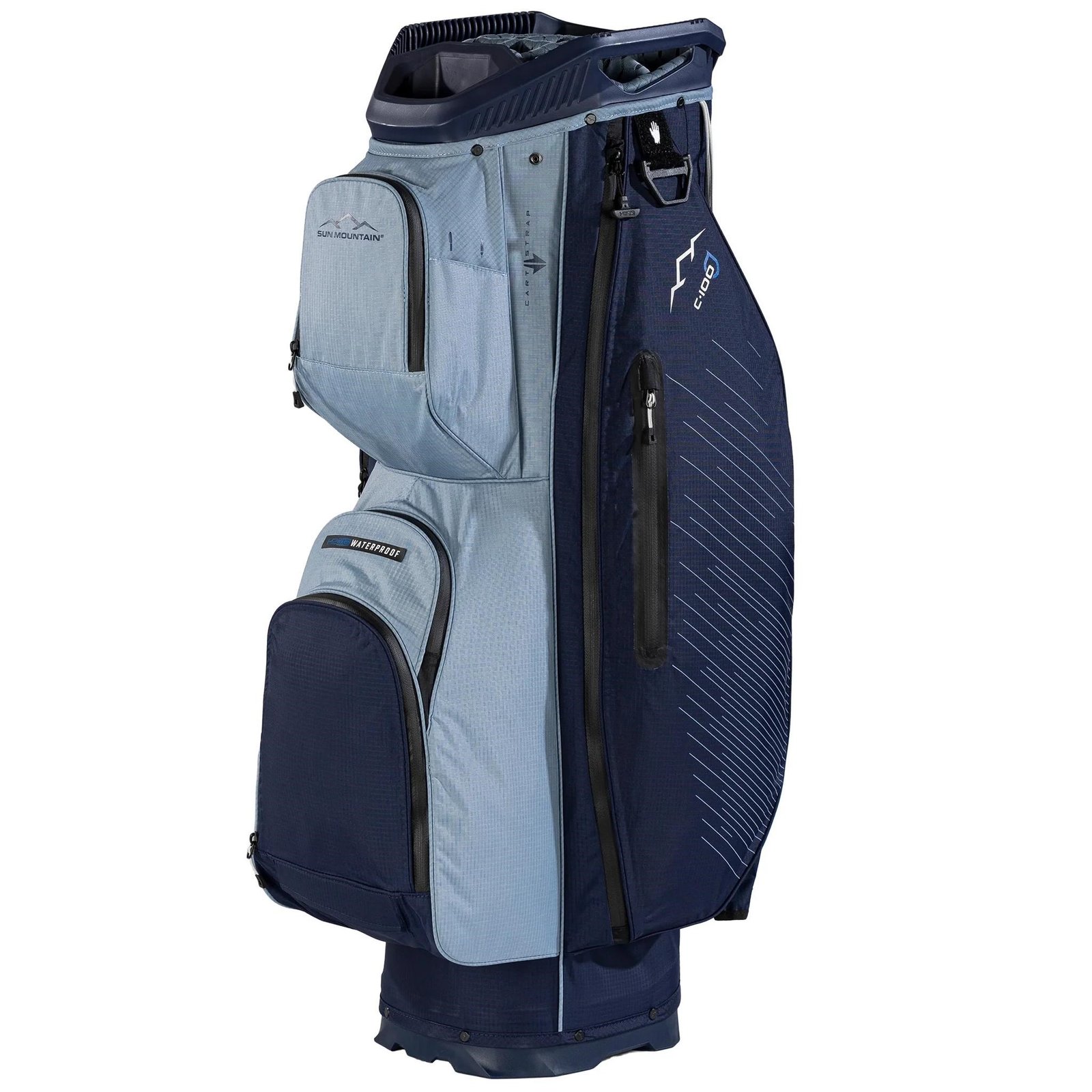 Sun Mountain H2NO C100 Waterproof cart bag 14 WAY, navy/ash/platinum