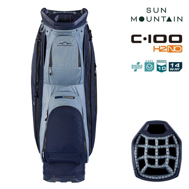Sun Mountain H2NO C100 Waterproof cart bag 14 WAY, navy/ash/platinum