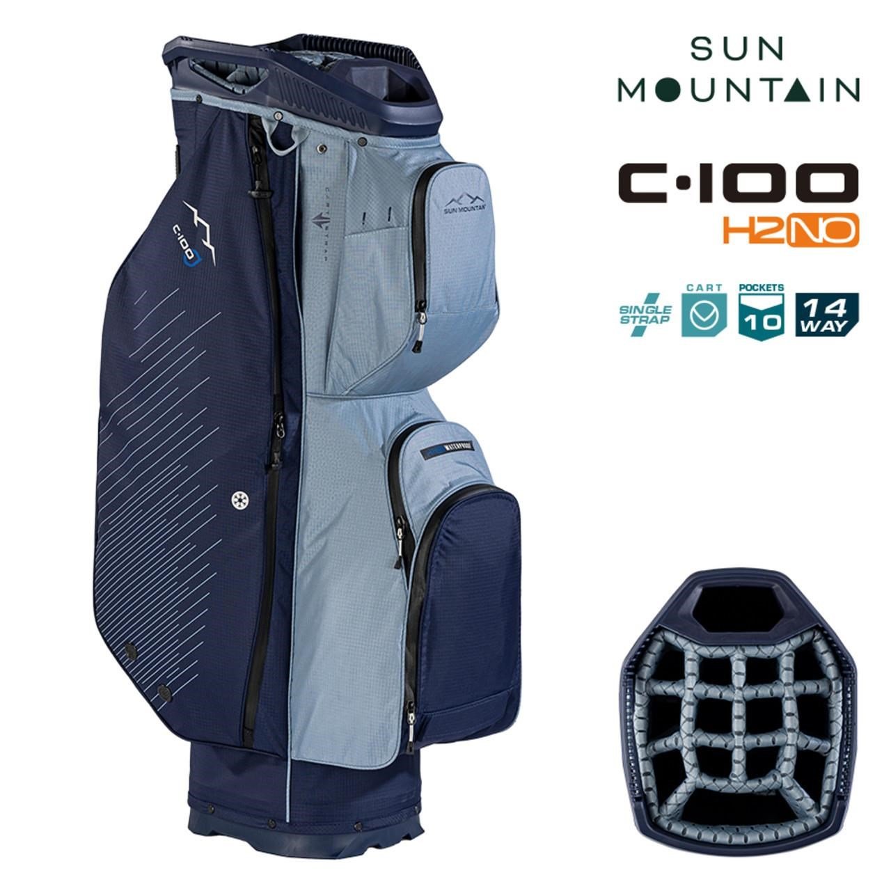 Sun Mountain H2NO C100 Waterproof cart bag 14 WAY, navy/ash/platinum