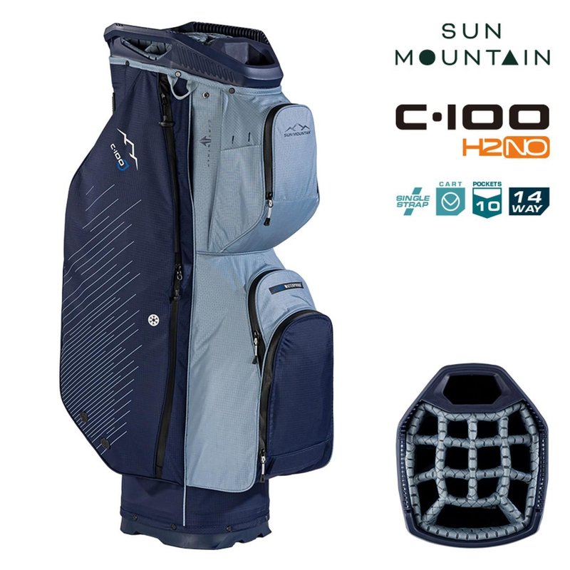 Sun Mountain H2NO C100 Waterproof cart bag 14 WAY, navy/ash/platinum