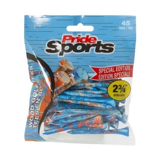 Pride Sports Special Edition Paint Splatter drewniane tee golfowe, 69mm, 45szt., niebieski/pomarańczowe