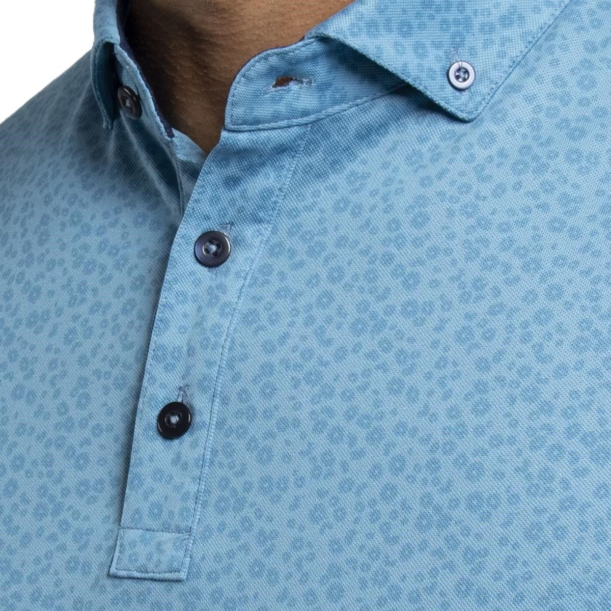 KJUS Lance Printed męskie polo, atlas blue