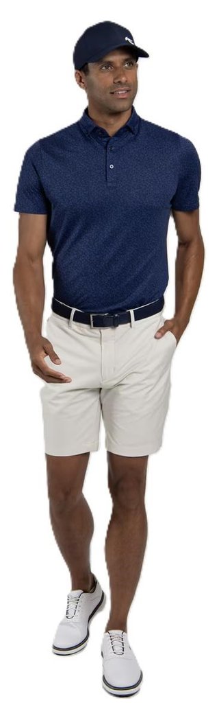 KJUS Lance Printed męskie polo, atlanta blue