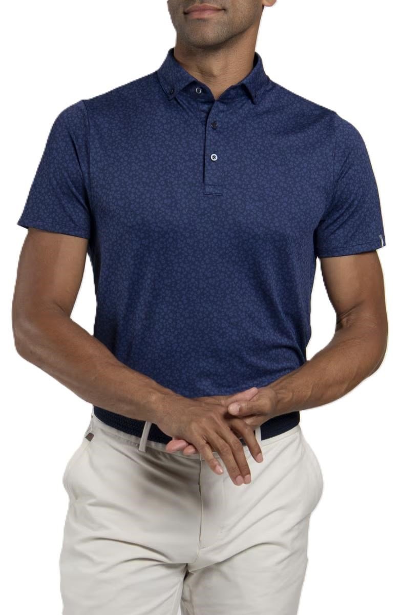 KJUS Lance Printed męskie polo, atlanta blue