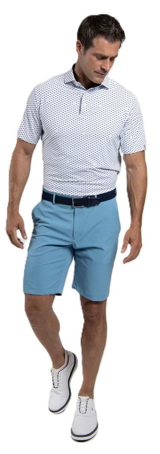 KJUS Golfer męskie polo, white/atlanta blue