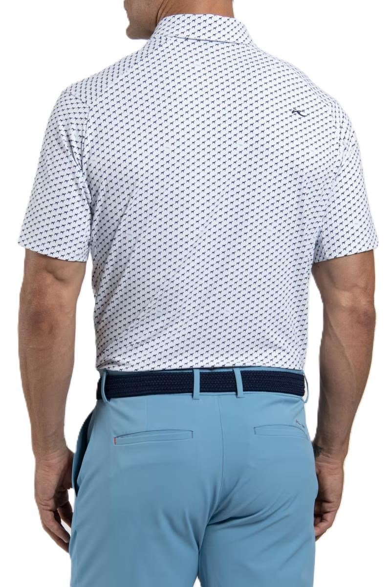 KJUS Golfer męskie polo, white/atlanta blue