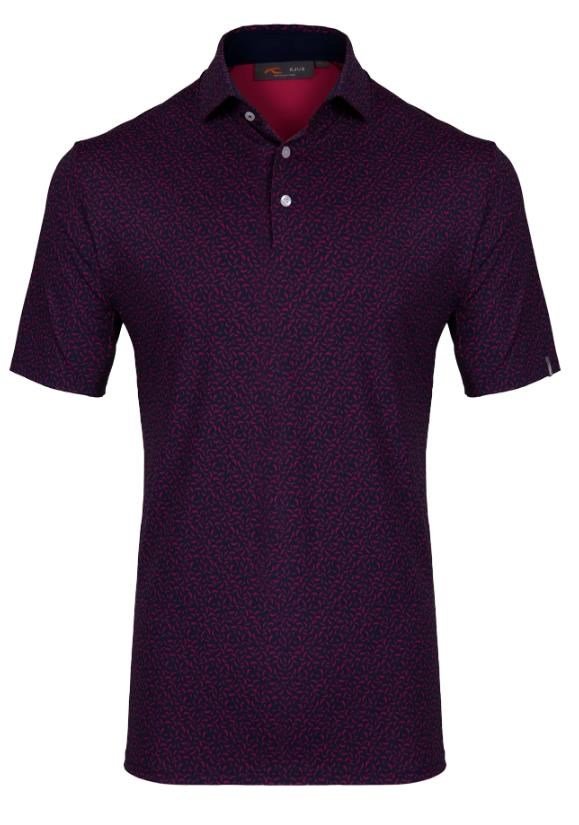 KJUS Golfer męskie polo, rhubarb/atlanta blue
