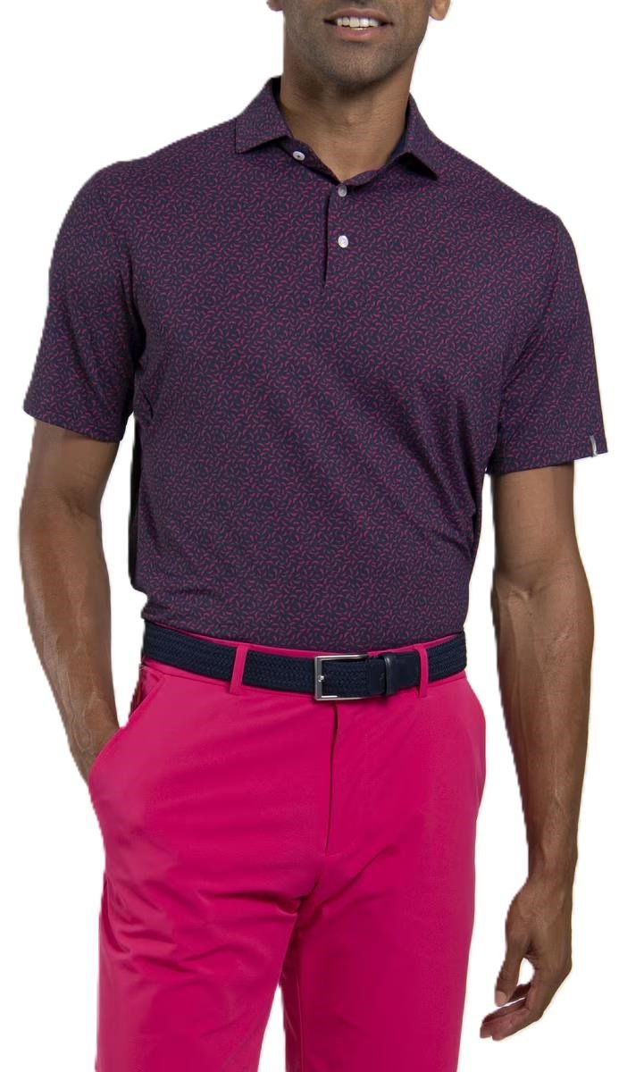 KJUS Golfer męskie polo, rhubarb/atlanta blue