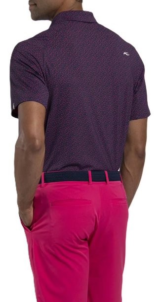 KJUS Golfer męskie polo, rhubarb/atlanta blue