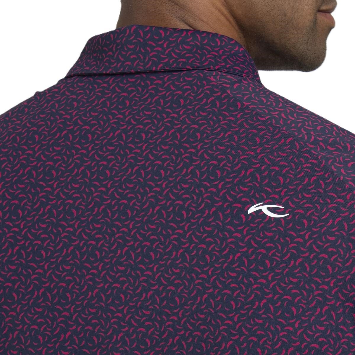 KJUS Golfer męskie polo, rhubarb/atlanta blue